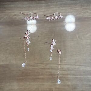 Elegant Rose Gold Dangle Earrings